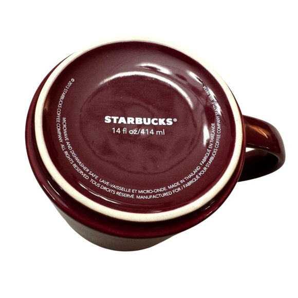 Starbucks Burgundy Ceramic Coffee Mug 14 oz Dishwasher Microwave Safe 2013 - Picture 3 of 4